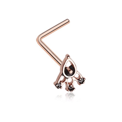 Rose Gold Victoria Trident Icon L-Shaped Nose Ring Nose Ring Impulse Piercings