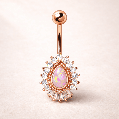Rose Gold Victorian-Style Teardrop Navel Ring Navel Ring Skin Metals