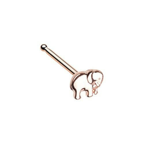 Rose Gold Wild & Free Elephant Nose Stud Ring Nose Ring Impulse Piercings Default Title