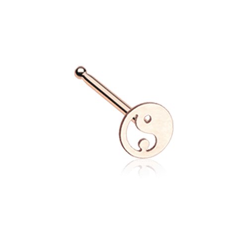 Rose Gold Yin Yang Tao Nose Stud Ring Nose Ring Impulse Piercings