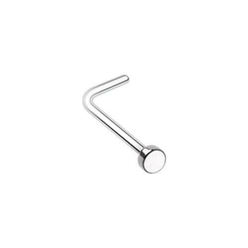 Round Plate Basic Steel L-Shape Nose Ring Nose Ring Impulse Piercings