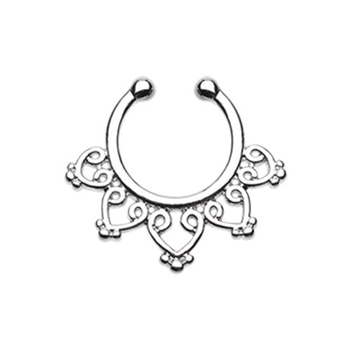 Royal Bliss Filigree Fake Septum Clip-On Ring Fake Septum Ring Impulse Piercings