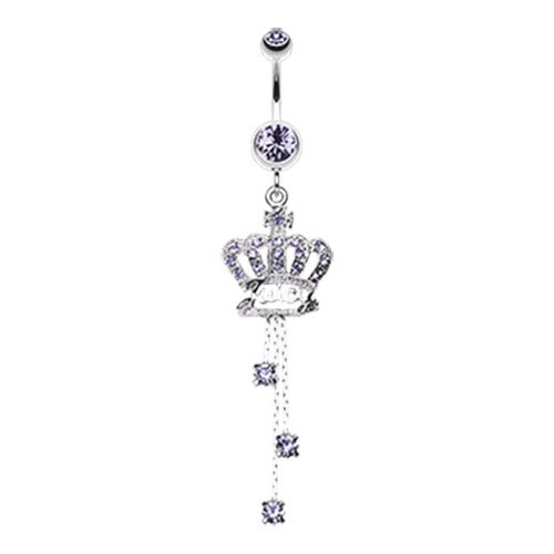 Royal Crown Sparkle Belly Button Ring Navel Ring Impulse Piercings Tanzanite