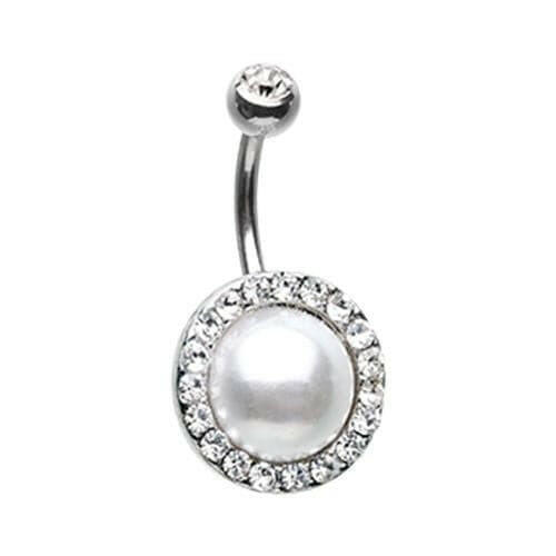 Royal Supreme Jewelled Pearl Belly Button Ring Navel Ring Impulse Piercings