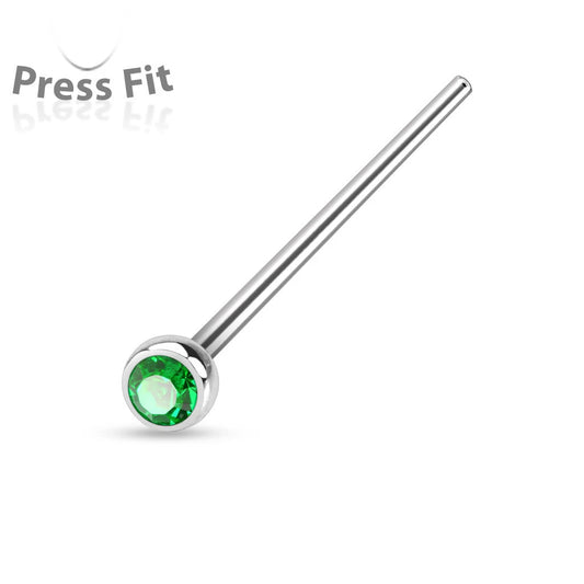Fishtail 316L Surgical Steel w/ Press Fit Autoclavable Nose Stud Nose Ring Skin Metals