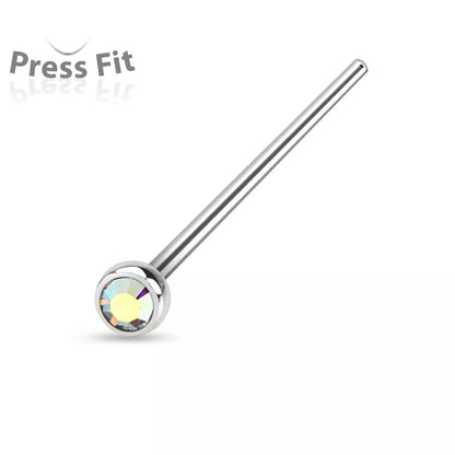 Fishtail 316L Surgical Steel w/ Press Fit Autoclavable Nose Stud Nose Ring Skin Metals
