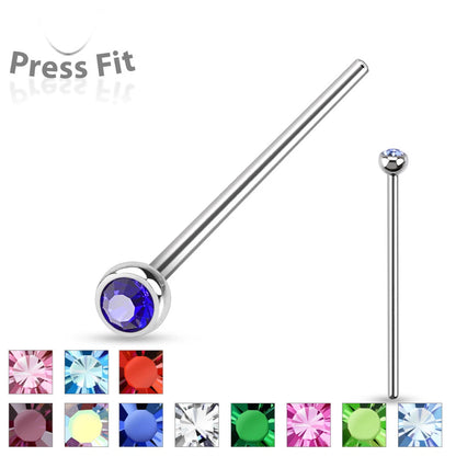 Fishtail 316L Surgical Steel w/ Press Fit Autoclavable Nose Stud Nose Ring Skin Metals