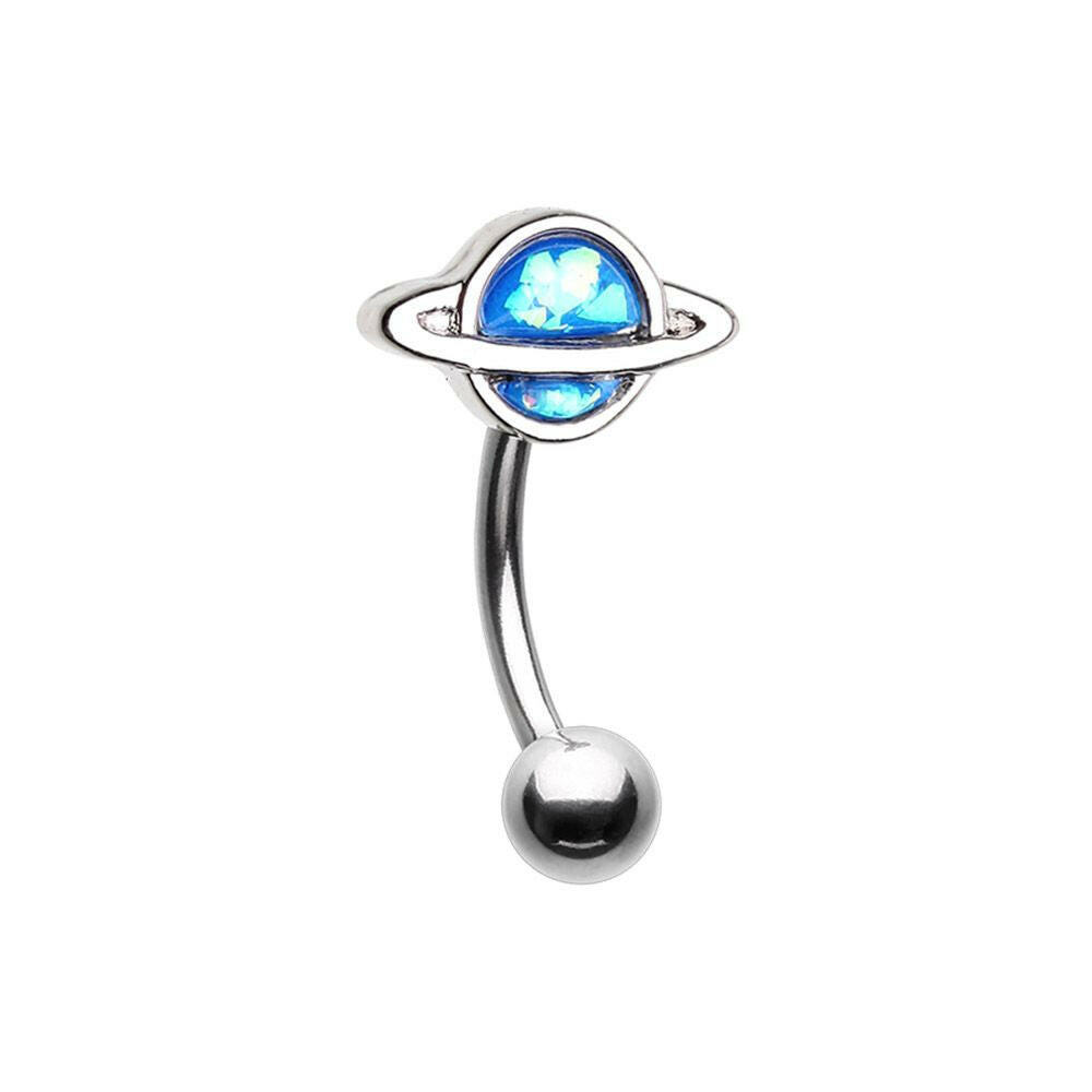 Saturn Planet Curved Barbell Eyebrow Ring Curved Barbell Impulse Piercings