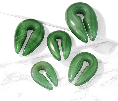 Semi Precious Stone Jade Green Keyhole Hanger Taper Plugs Impulse Piercings