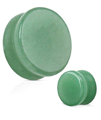 Semi Precious Stone Jade Solid Saddle Fit Plugs Plugs Impulse Piercings 8GA (3mm)