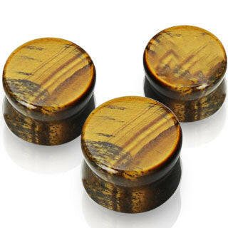 Semi Precious Stone Tiger's Eye Solid Saddle Fit Plugs Plugs Impulse Piercings