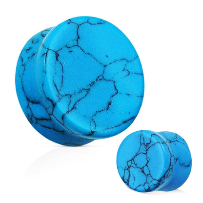 Semi Precious Stone Turquoise Solid Saddle Fit Plugs Plugs Impulse Piercings