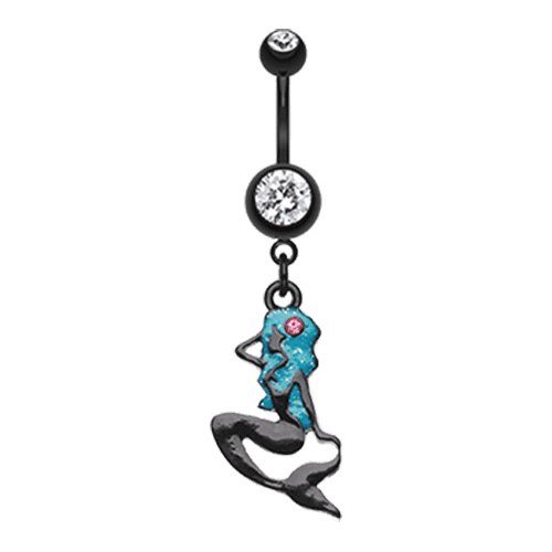 Sexy Mermaid Silhoutte Belly Button Ring Navel Ring Impulse Piercings