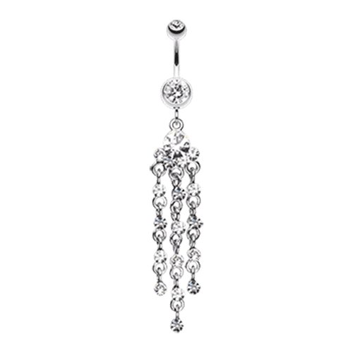 Shimmering Chandelier Belly Button Ring Navel Ring Impulse Piercings Clear