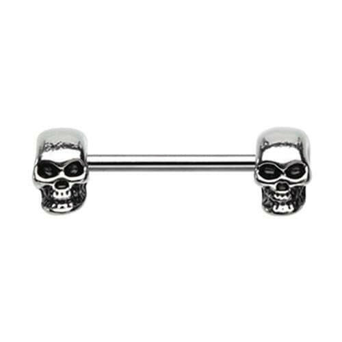 Skull Face Off Nipple Barbell Ring Nipple Ring Impulse Piercings