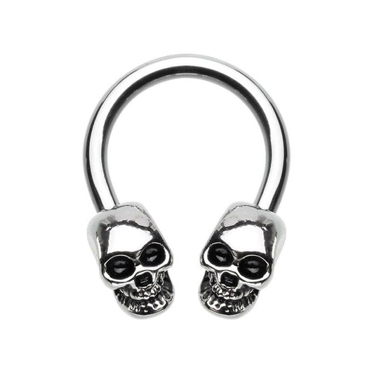 Skull Head Horseshoe Circular Barbell Circular Barbell Impulse Piercings 16 GA (1.2mm)