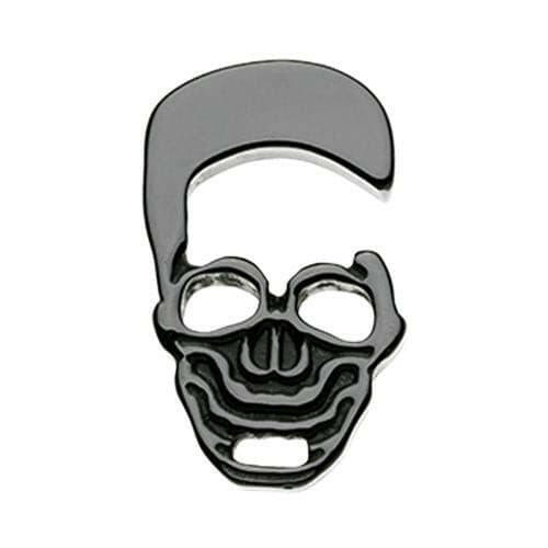 Skull Head Silhouette Acrylic Ear Gauge Hanger Tapers Impulse Piercings 14 GA (1.6mm)