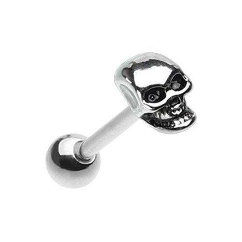 Skull Head Steel Barbell Tongue Ring Barbell Impulse Piercings