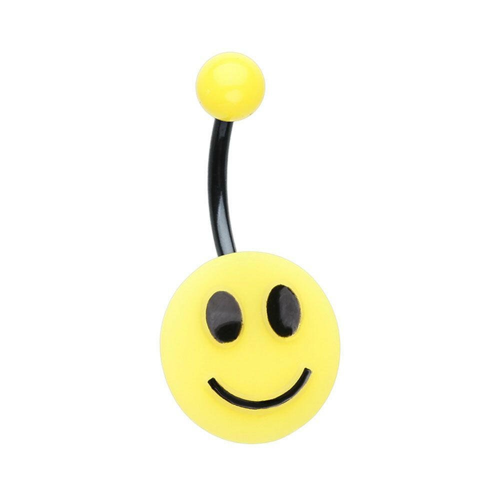 Smiley Face Non Dangle Belly Button Ring Navel Ring Impulse Piercings