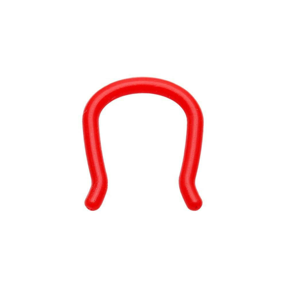 Soft Touch Bio Flexible Septum Retainer Ring Septum Ring Impulse Piercings 16 GA (1.2mm) Red