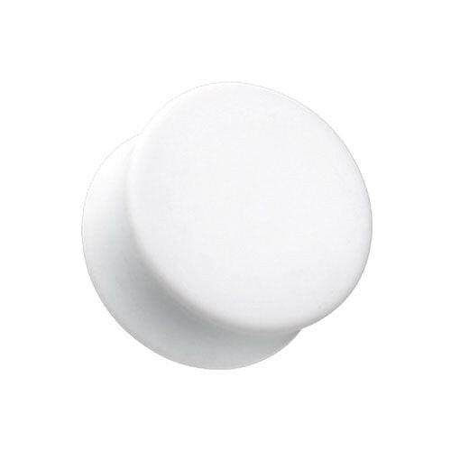 Soft Touch Silicone Coated Solid Double Flared Ear Gauge Plug Earrings Plug Earrings Impulse Piercings 2 GA (6.5mm) White