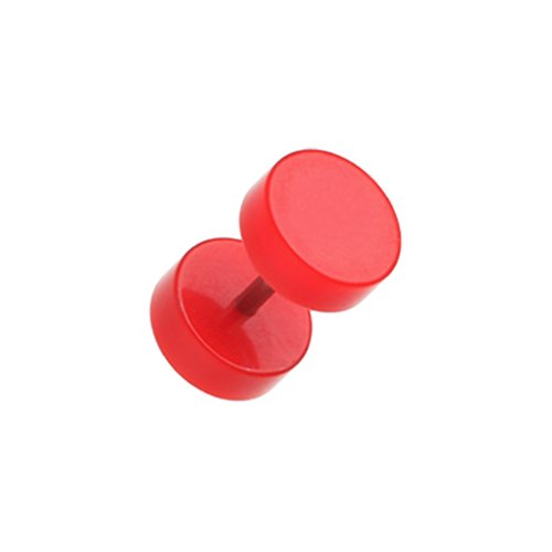 Solid Acrylic Fake Plug Fake Plug Impulse Piercings 16 gauge (1.2mm) 5/16" (8mm) Red