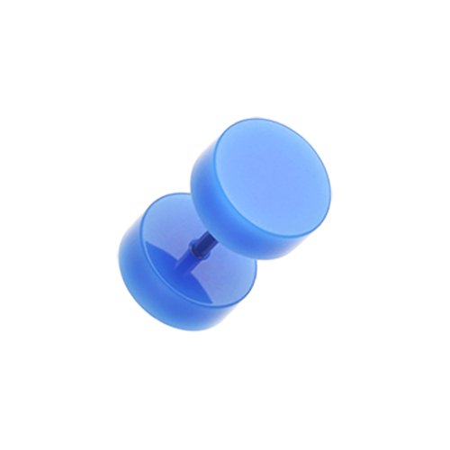 Solid Acrylic Fake Plug Fake Plug Impulse Piercings 16 gauge (1.2mm) 5/16" (8mm) Blue