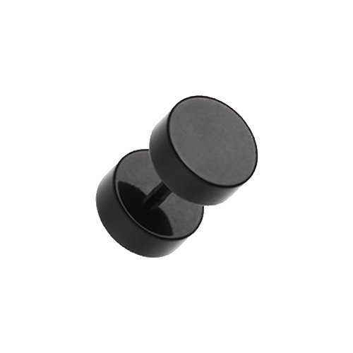 Solid Acrylic Fake Plug Fake Plug Impulse Piercings 18 gauge (1mm) 1/4" (6mm) Black