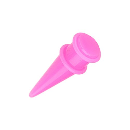 Solid Neon Shorty UV Acrylic Ear Stretching Taper Tapers Impulse Piercings 14 GA (1.6mm) Pink