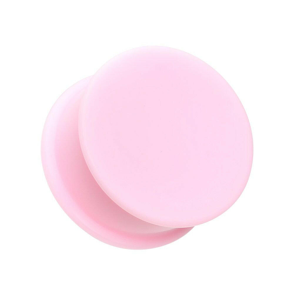 Solid Silicone Ear Skin Double Flared Plug Earrings Plug Earrings Impulse Piercings 2 GA (6.5mm) Pink