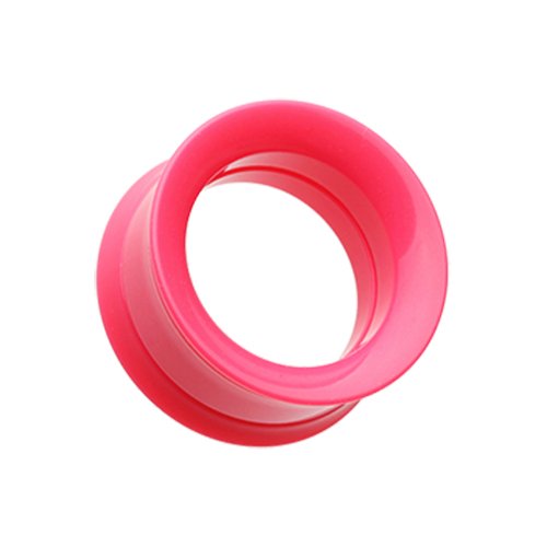 Solid Smooth Flared Screw-Fit Ear Gauge Tunnel Plug Plugs Impulse Piercings 6 gauge (4mm) Pink