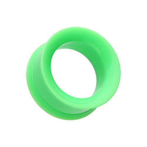 Solid Smooth Flared Screw-Fit Ear Gauge Tunnel Plug Plugs Impulse Piercings 6 gauge (4mm) Green