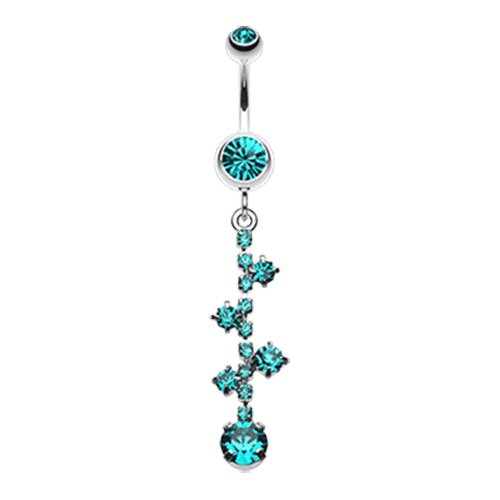 Sparkle Drops Belly Button Ring Navel Ring Impulse Piercings Teal