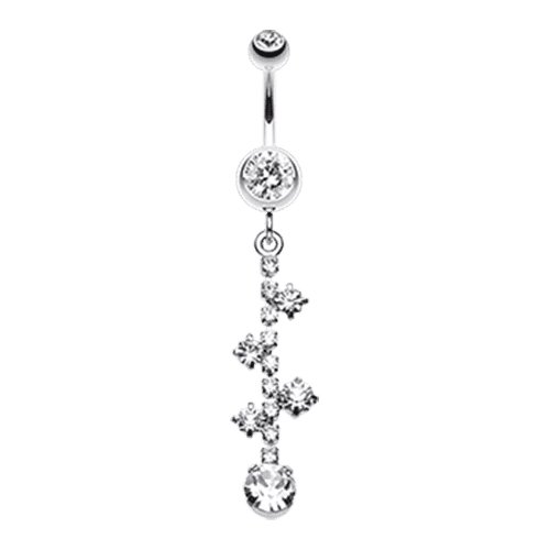 Sparkle Drops Belly Button Ring Navel Ring Impulse Piercings Clear