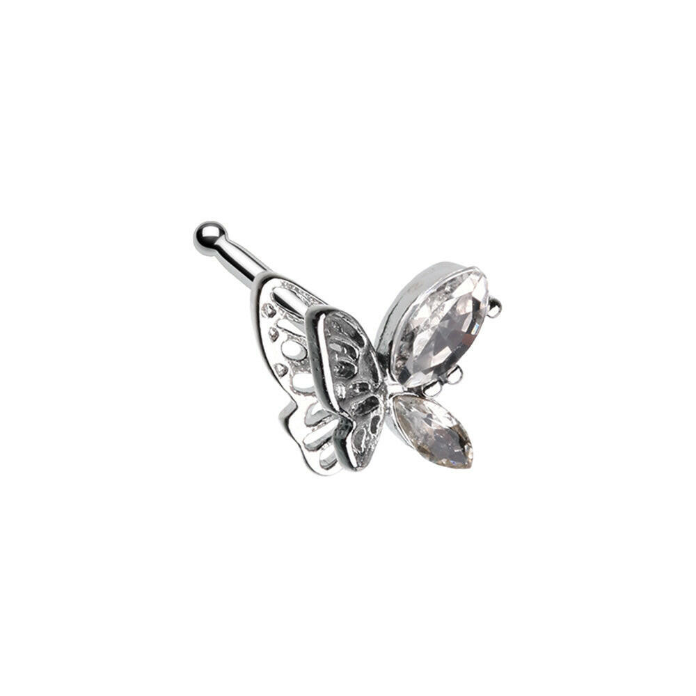 Sparkle Flutter Butterfly Nose Stud Ring Nose Ring Impulse Piercings