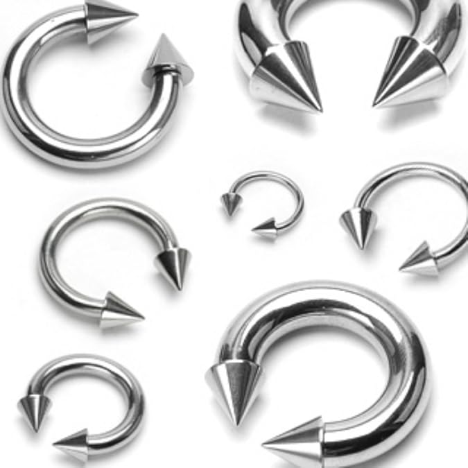 Spikes 316L Surgical Stainless Steel Circular Barbells Barbell Skin Metals