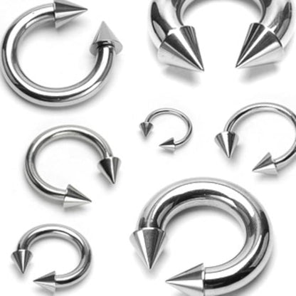 Spikes 316L Surgical Stainless Steel Circular Barbells Barbell Skin Metals