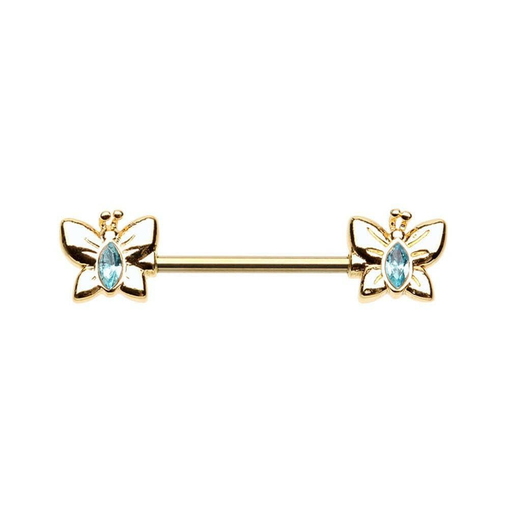 Spread your Wings and Fly Butterfly Nipple Barbell Ring Nipple Ring Impulse Piercings