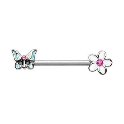 Spring Butterfly Flower Nipple Barbell Ring Nipple Ring Impulse Piercings