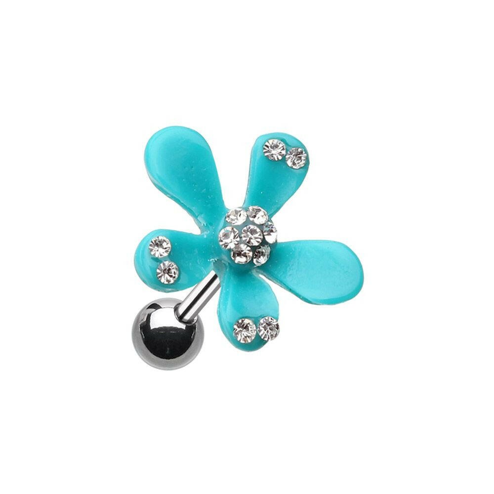 Spring Flower Bloom Cartilage Tragus Earring Cartilage Earring Impulse Piercings Light Blue