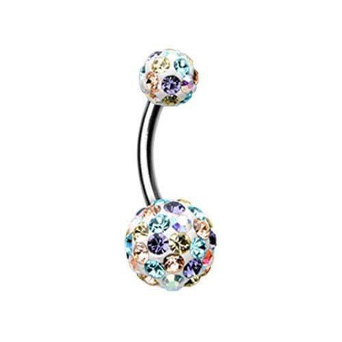 Sprinkles Multi-Sprinkle Dot Sparkle Belly Button Ring Navel Ring Impulse Piercings Aurora Borealis/Light Pink/Aqua