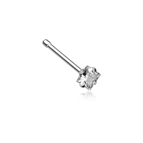 Square Prong Set Gem Top Steel Nose Stud Ring Nose Ring Impulse Piercings