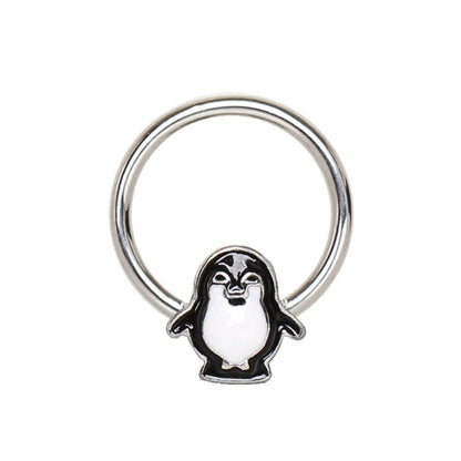 Stainless Penguin Snap-in Captive Bead Ring / Septum Ring Septum Ring Impulse Piercings