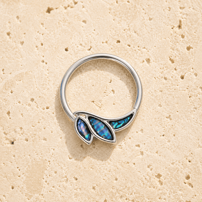 Stainless Steel Abalone Shell Angel Wing Snap-in Captive Bead Ring / Septum Ring