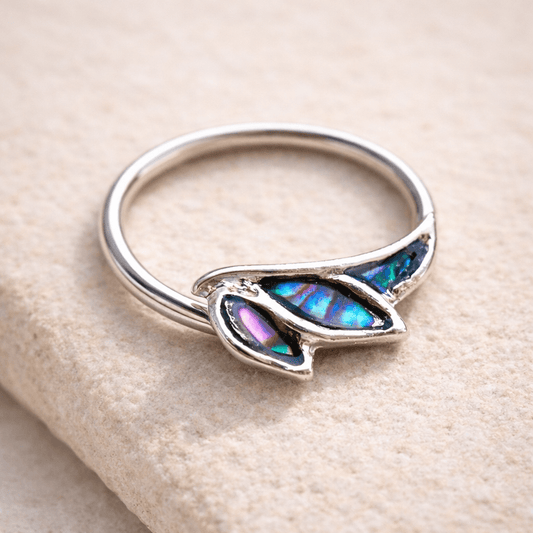 Stainless Steel Abalone Shell Angel Wing Snap-in Captive Bead Ring / Septum Ring Septum Ring Skin Metals