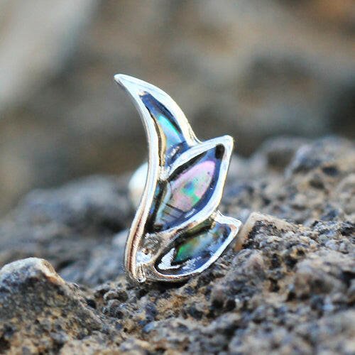 Stainless Steel Abalone Shell Mini Angel Wing Cartilage Earring Impulse Piercings