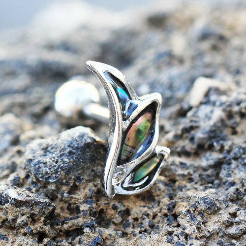 Stainless Steel Abalone Shell Mini Angel Wing Cartilage Earring Impulse Piercings