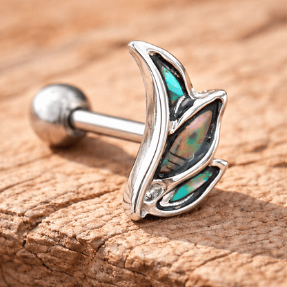 Stainless Steel Abalone Shell Mini Angel Wing Cartilage Earring Skin Metals