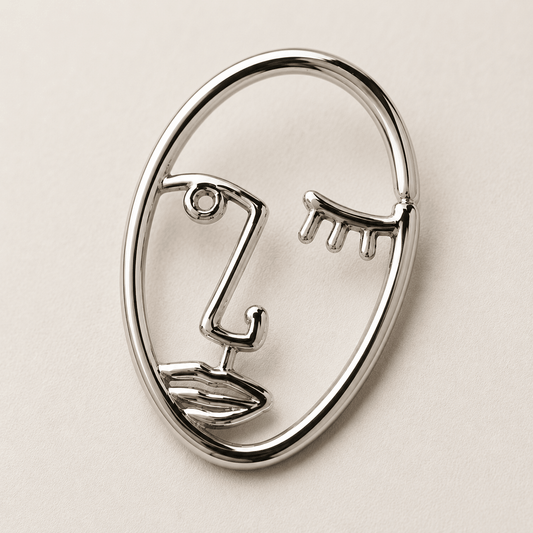 Stainless Steel Abstract Face Cartilage Earring - Skin Metals