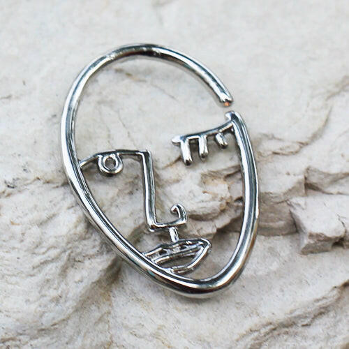 Stainless Steel Abstract Face Cartilage Earring Cartilage Earring Impulse Piercings